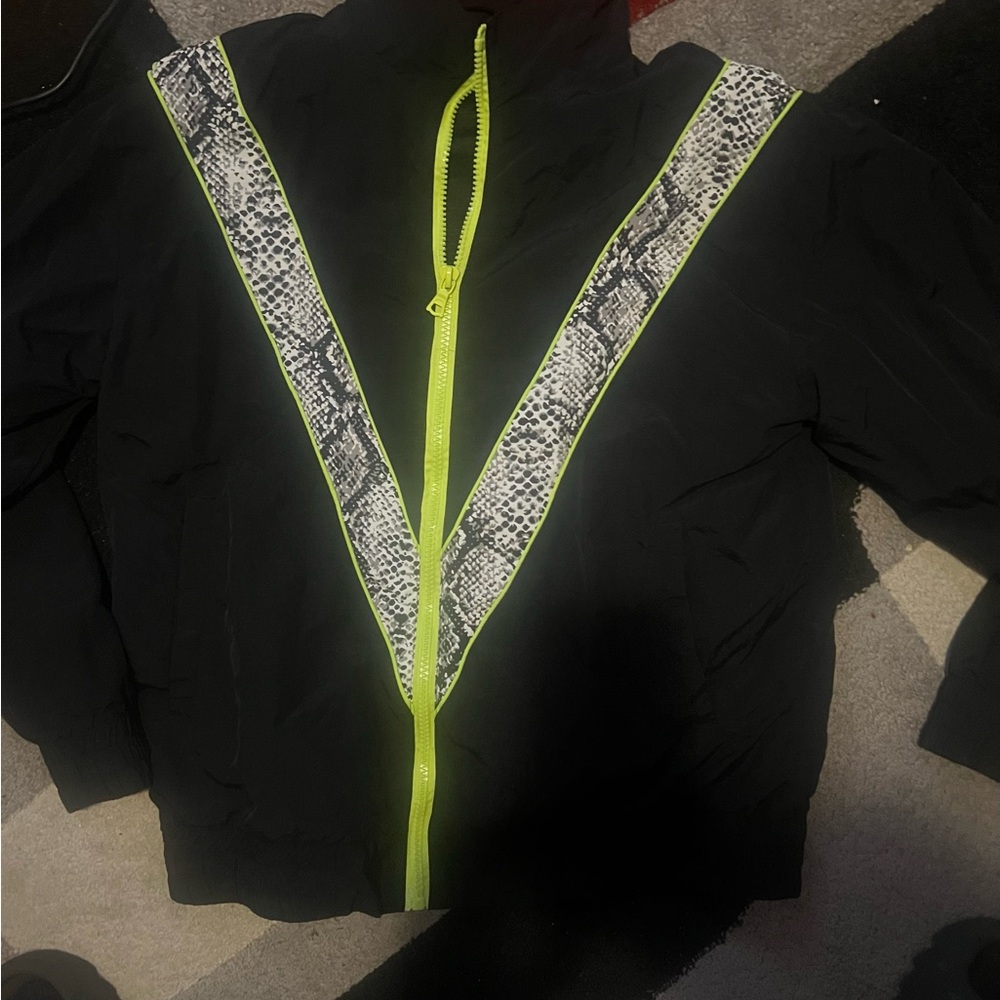 Fashion Nova Black Jacket with Neon Accents